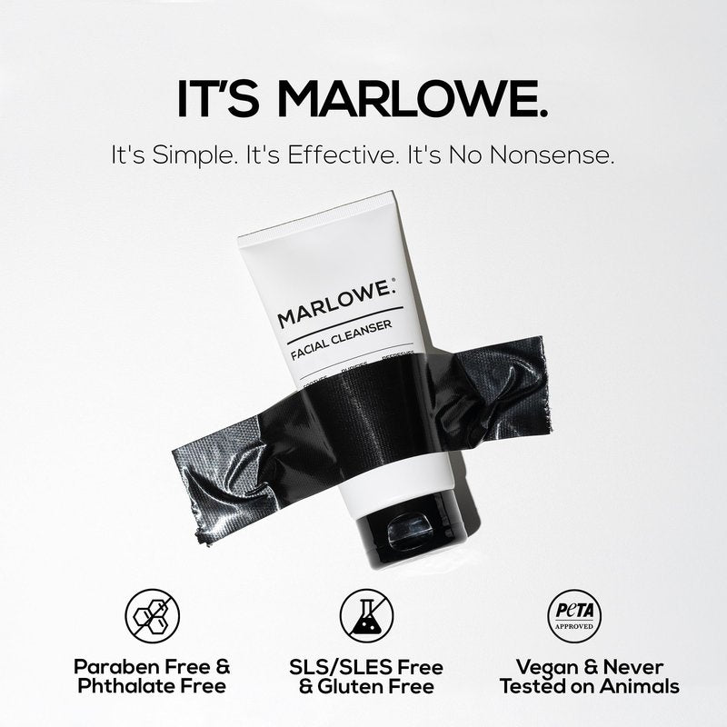 MARLOWE. Facial Cleanser, 6 oz, Purifying, Refreshing Daily Mens Face Wash, Removes Dirt, Oil & Impurities, Clean, Vegan Formula with Natural Extracts & Antioxidants, Original Fresh Sage & Fir Scent