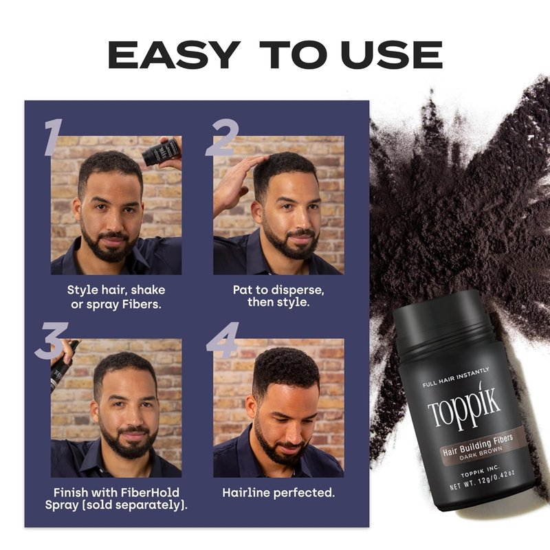 Toppik Hair Building Fibers - Instantly Thicker & Fuller Hair | 9 Shades, 4 Size Options