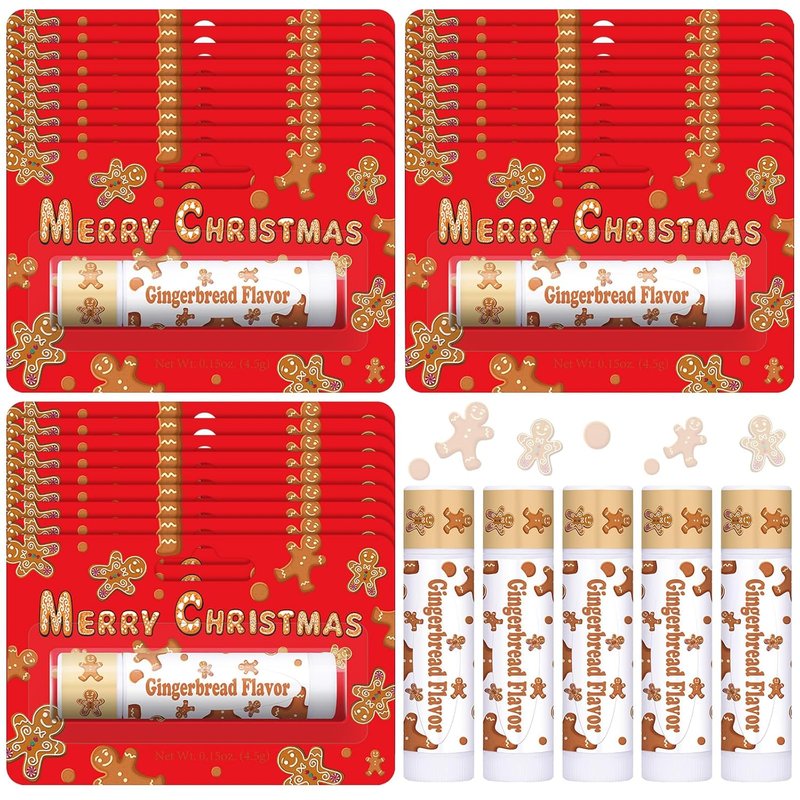Gingerbread Flavor Lip Balm Set - 25 Pack Holiday Gifts | Perfect for Stocking Stuffers & Appreciation