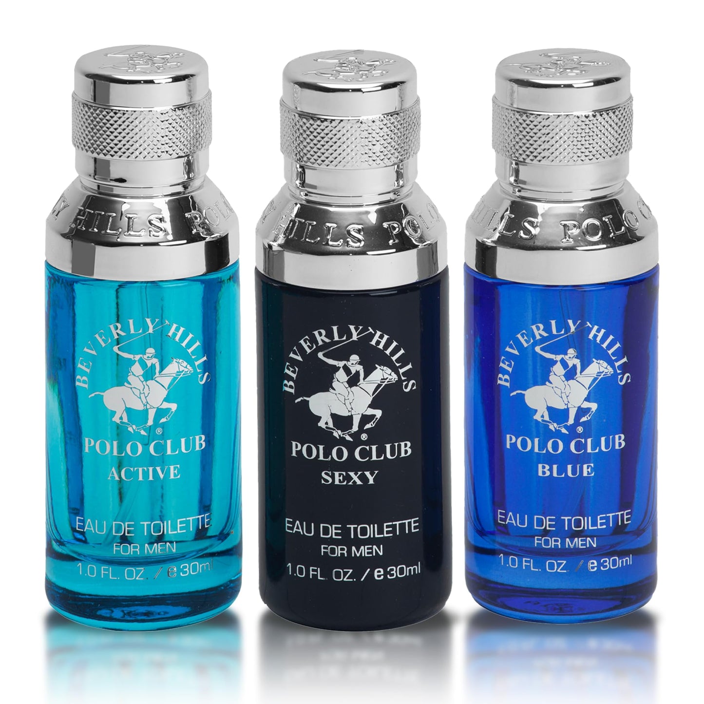 Beverly Hills Polo Club MENS 3PC SLIDER - BLUE VARIANT - CONTAINS BLUE/SEXY/ACTIVE 1OZ EDTs