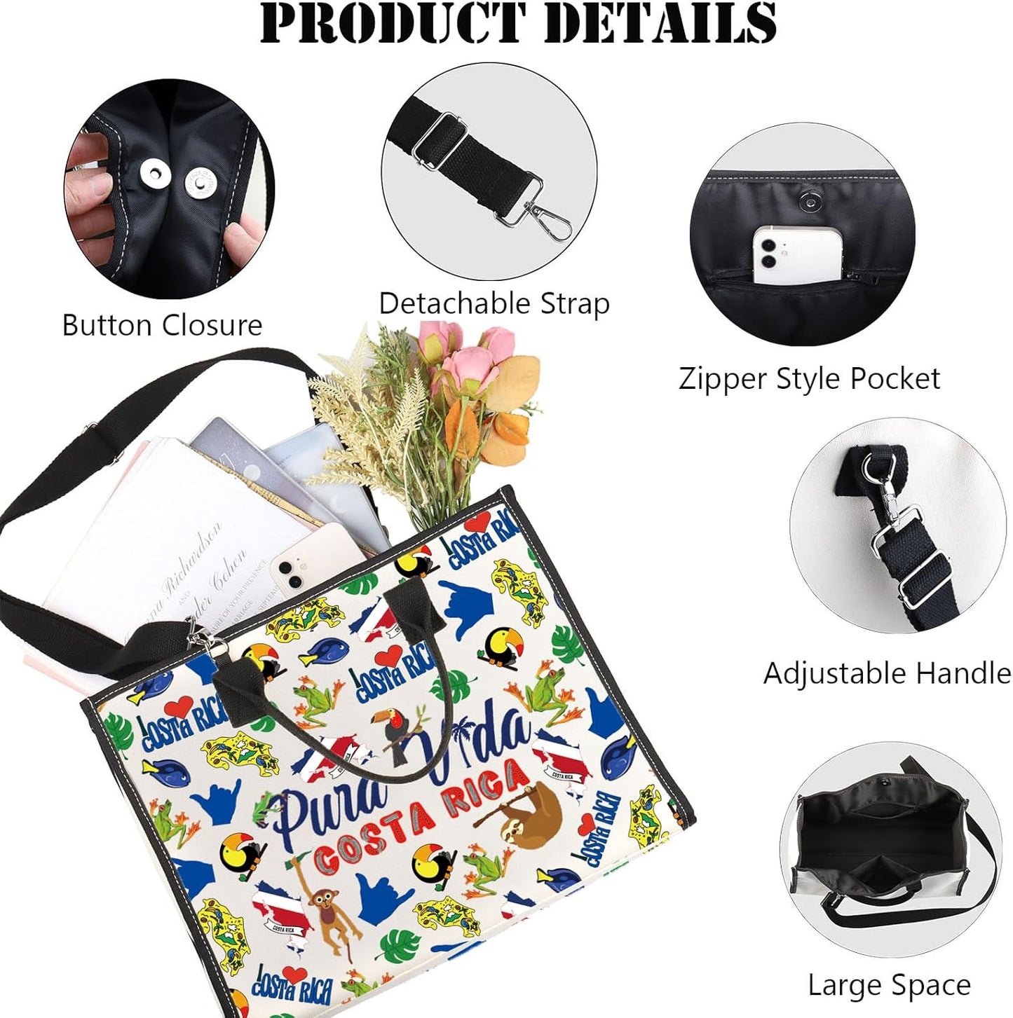 Costa Rica Makeup Bag - Stylish Travel Gift for Costa Rica Lovers | Zippered Design