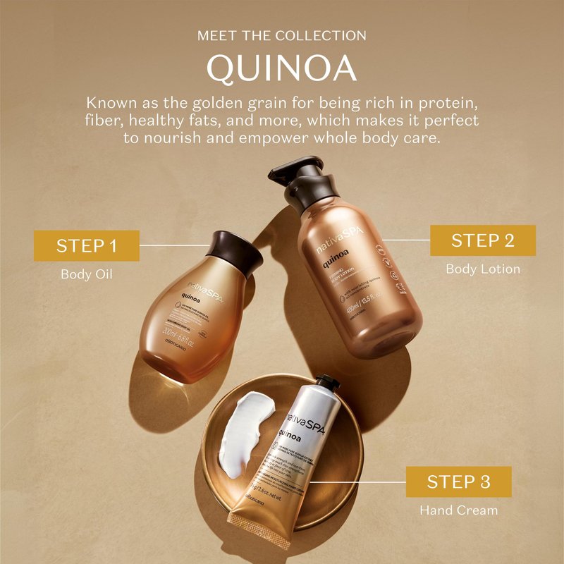 Nativa SPA by O Boticario Quinoa Hydrating Body Lotion, Fragranced Skin Moisturizer with Purified Quinoa Drops, 13.5 Ounce