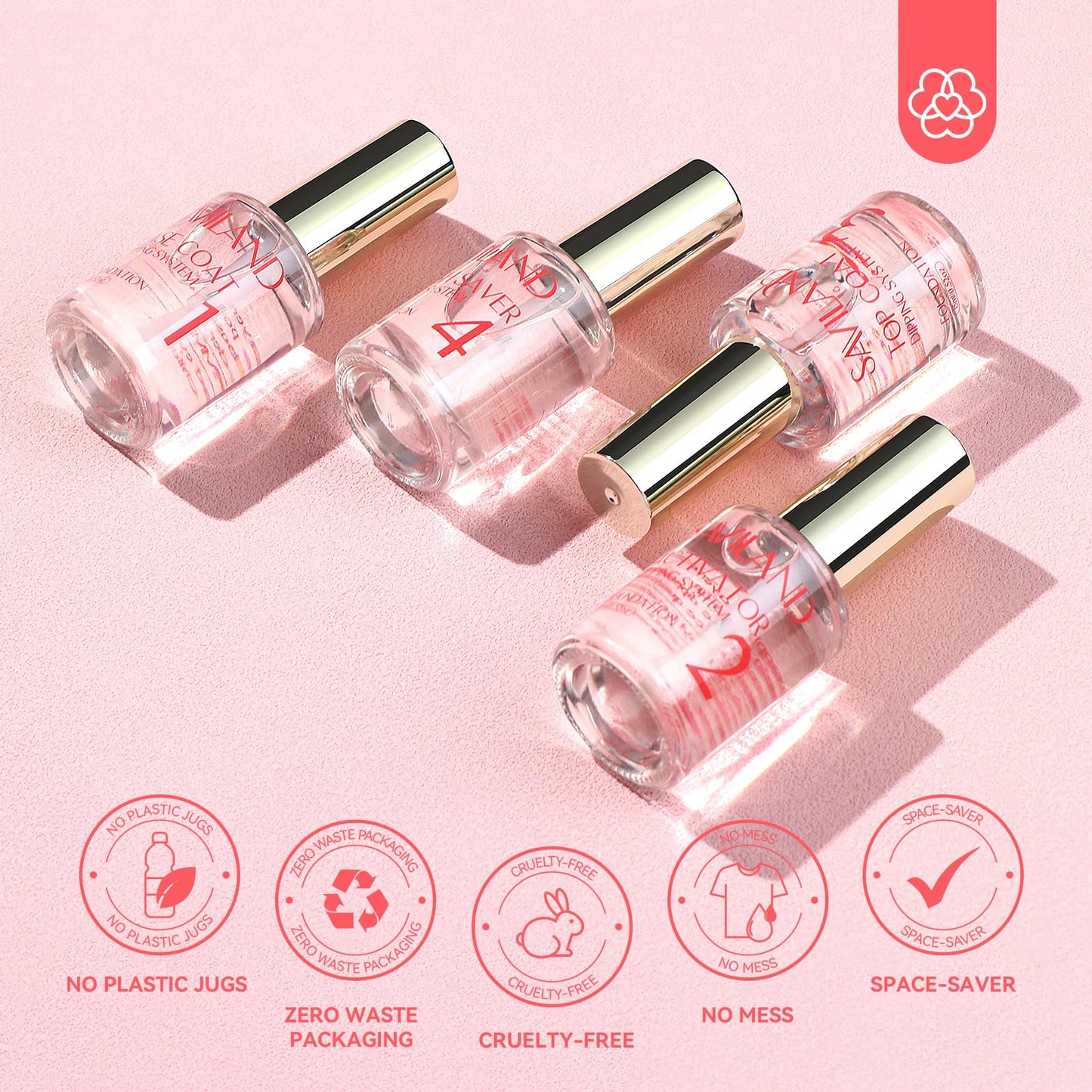 SAVILAND Dip Powder Liquid Set 15ml/0.5oz with 2024 Nail Primer No Lift