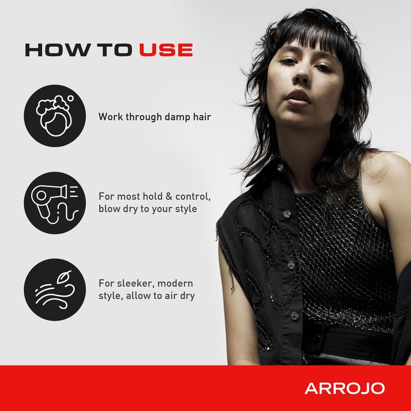 Arrojo Hair Gel for Short Hair, 5.1oz – No-Flake Styling Gel with Vitamin B5 – Strong Hold, Pliable Finish, Non-Sticky for Sleek & Modern Hairstyles