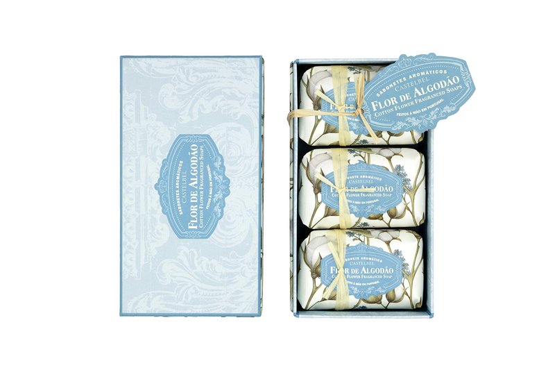 Catelbel Fragrance Soap Bar 3-Units (150 x 3) in a Box Triple Milled from Portual (COTTON FLOWER)