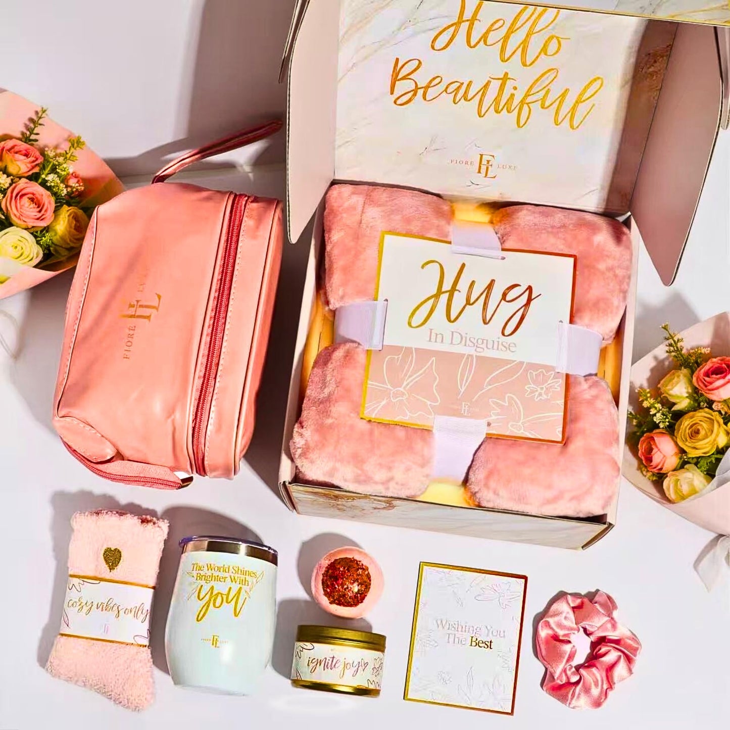 Birthday Gifts for Women, Mothers Day, Spa Care Package, Self Care Gifts for Women Inspirational Thinking of You Gift Set for Mom Her Wife Girlfriend Sister Friend