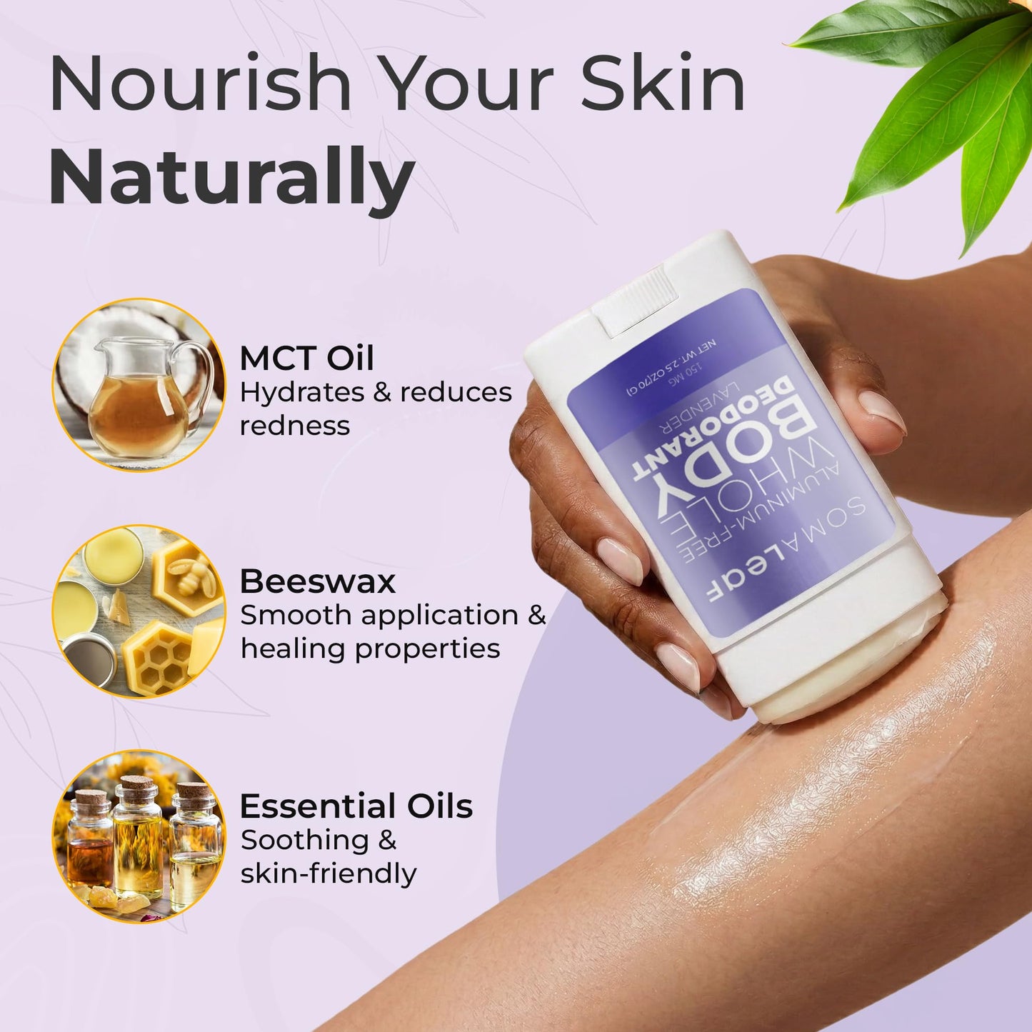Full Body Deodorant Stick Features Naturally Sourced Ingredients, Aluminum-Free Deodorant Suitable for Both Men and Women | 72 Hours of Odor Defense, 2.5 oz