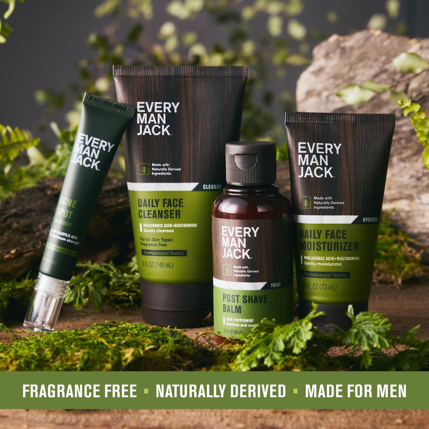 Every Man Jack Hydrating Face Wash for Men with Hyaluronic Acid & Niacinamide – Gently Removes Dirt and Oil, Revives Dry, Dull Skin – 5 fl oz (2 Pack)