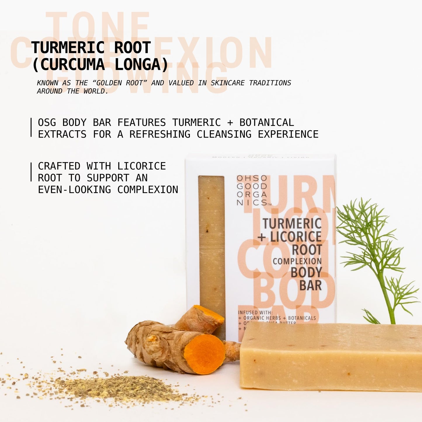 Natural Organic Soap Bar with Turmeric for Face and Body, Exfoliating Bar Soap, Infused with Licorice Root, Herbs, Botanicals, Shea Butter and Essential Oils, 4oz, 3 Pack Turmeric Soap Bar