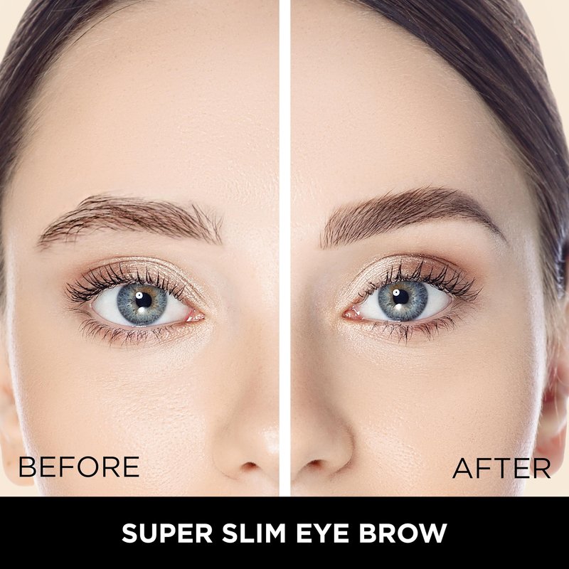 Absolute New York Super Slim Brow Pencil, Fine Point, Dual Ended, Fade Resistant and Long Lasting (Pecan)