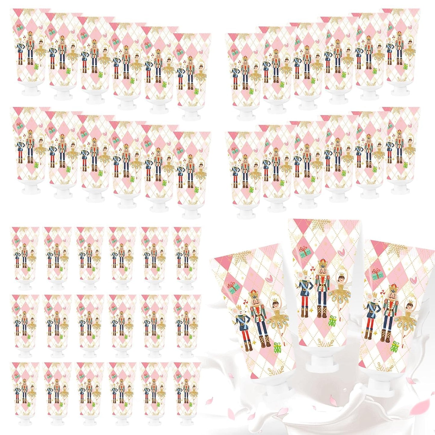 50 Pcs Christmas Hand Cream Set - Travel Size Winter Scented Lotion for Women & Girls - Unique Stocking Stuffers (Nutcracker)