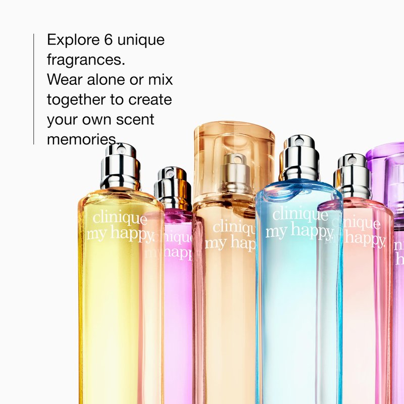 Clinique My Happy Fragrance Spray, Cocoa & Cashmere | Notes of Cocoa, Vanilla + Musk | Perfumes for Women, 3.4 Fl Oz