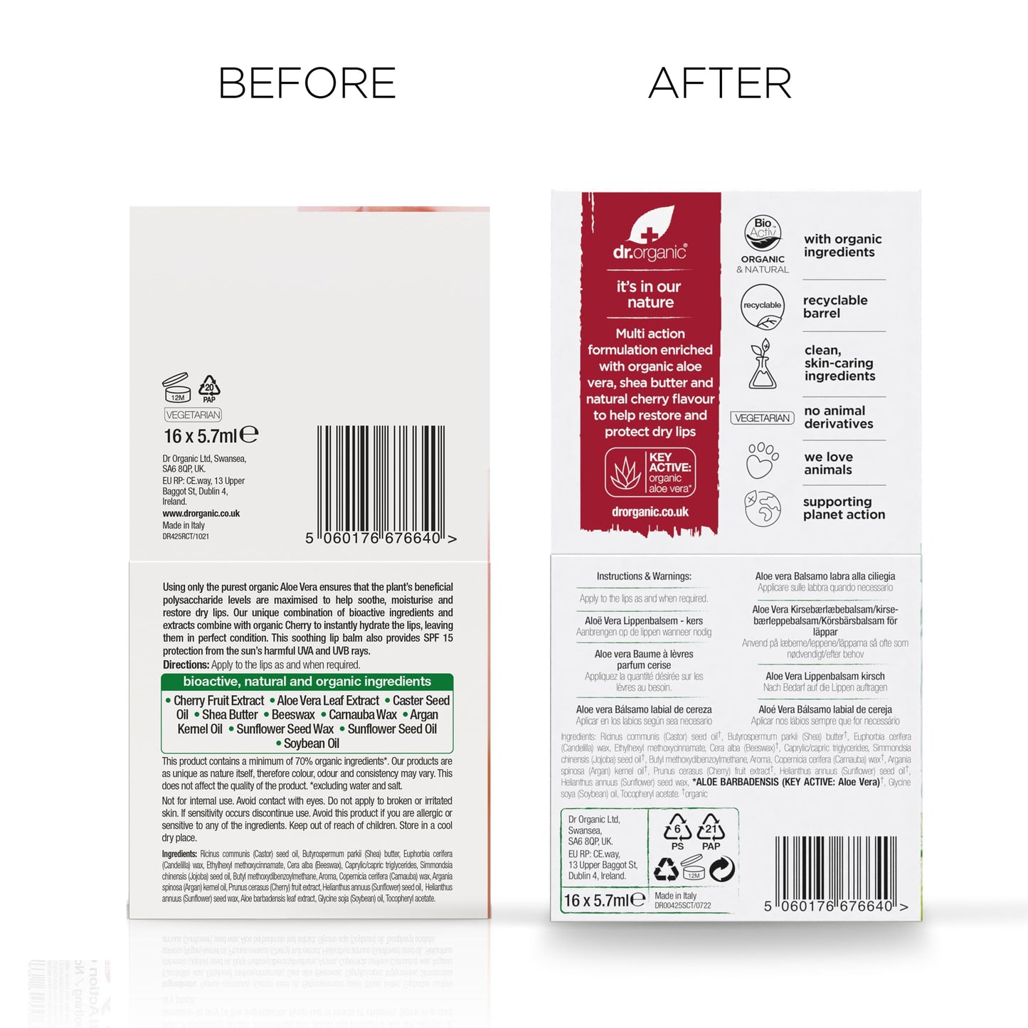Organic Docotr Aloe Vera Cherry Lip Balm