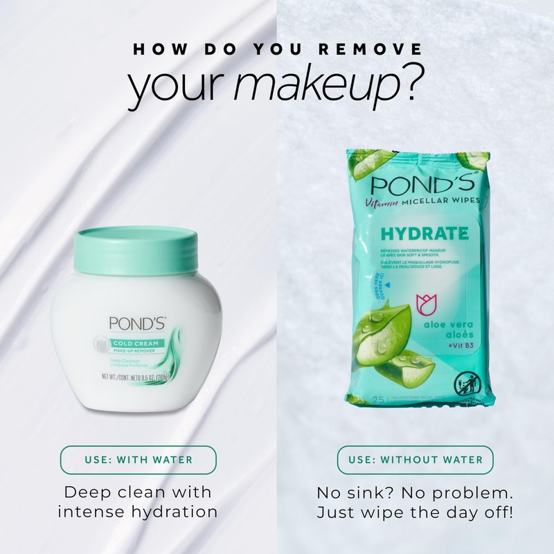 POND’S Micellar Makeup Remover Wipes, Removes Waterproof Mascara, with Aloe Vera & Vitamin B3, Alcohol-Free Facial Cleansing Wipes for Dry Skin, 25 Count