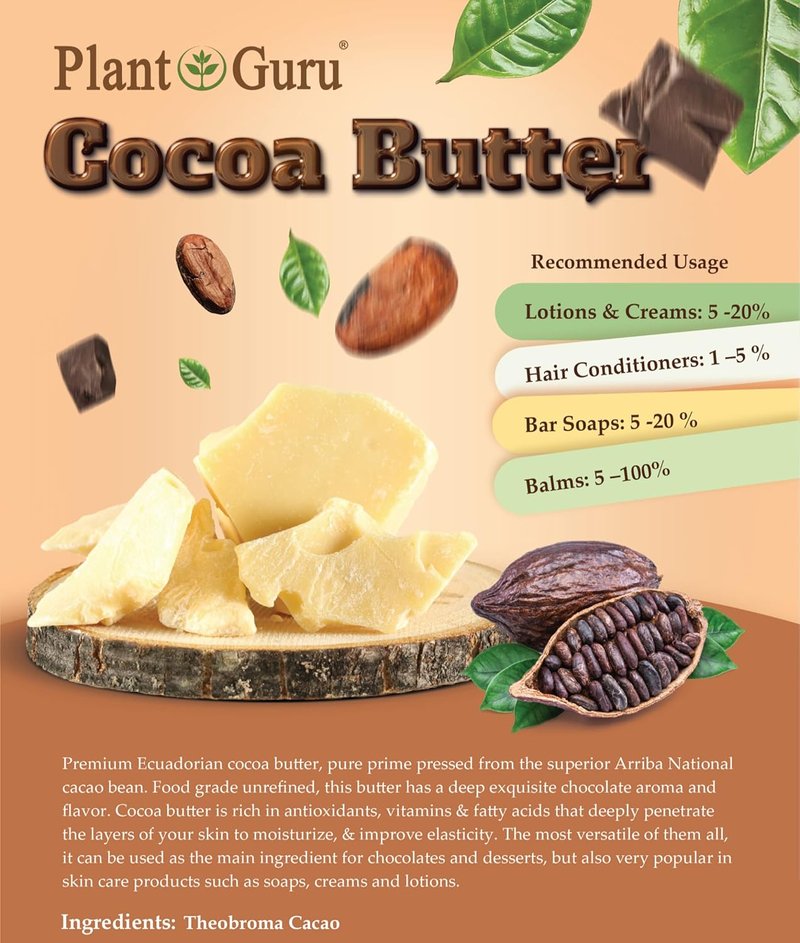 Shea Butter, Mango Butter & Cocoa Butter Variety Bundle - 100% Pure Natural Moisturizer for Dry Skin | 8 oz. Bars