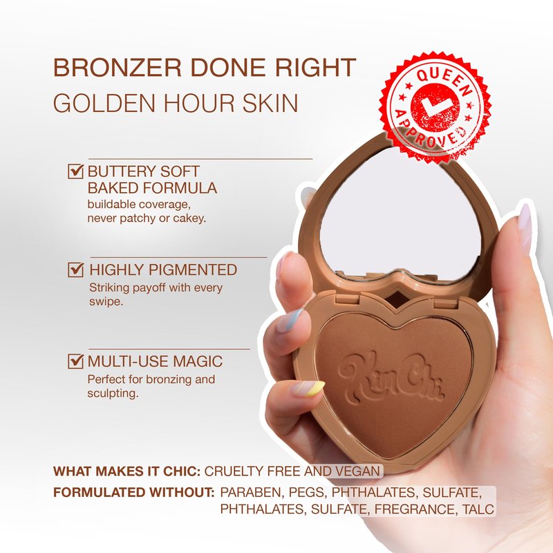 KimChiChic Beauty Thailor Bronzer, Silky Matte Finish for a Sun-Kissed Glow, Buildable Formula, Heart-Shaped Compact with Mirror, Cruelty-Free, I Went to Venice