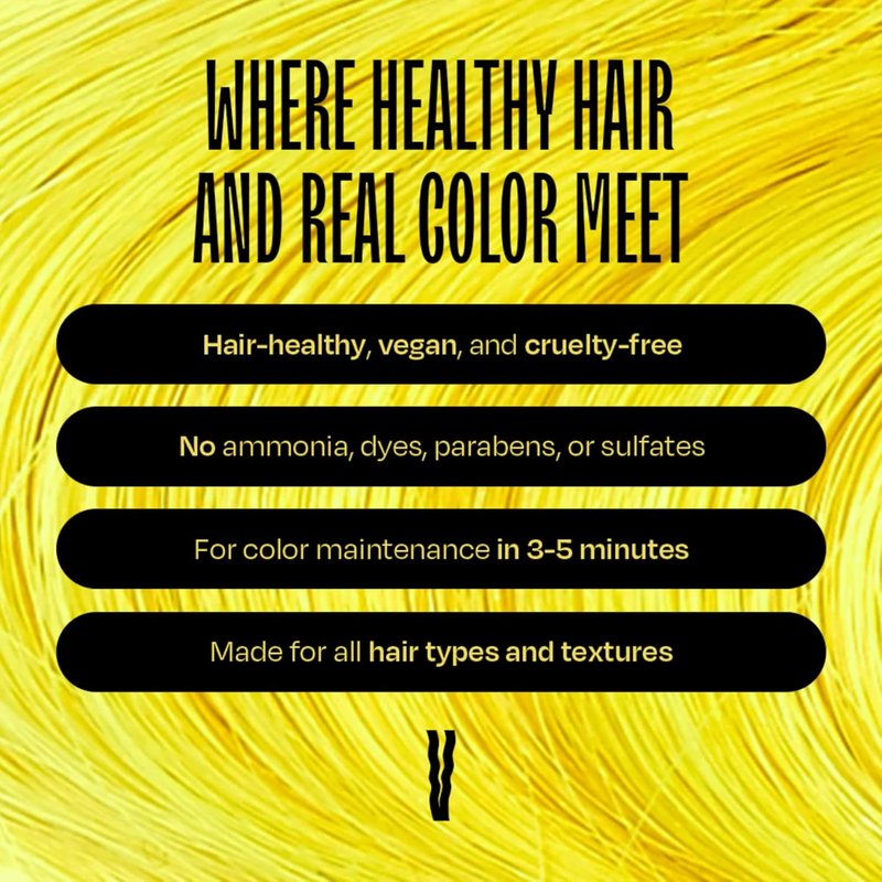 Overtone Semi-Permanent Hair Color Conditioner - Extreme Yellow, Nourishing Color Depositing Mask | 8 oz, Vegan & Cruelty-Free