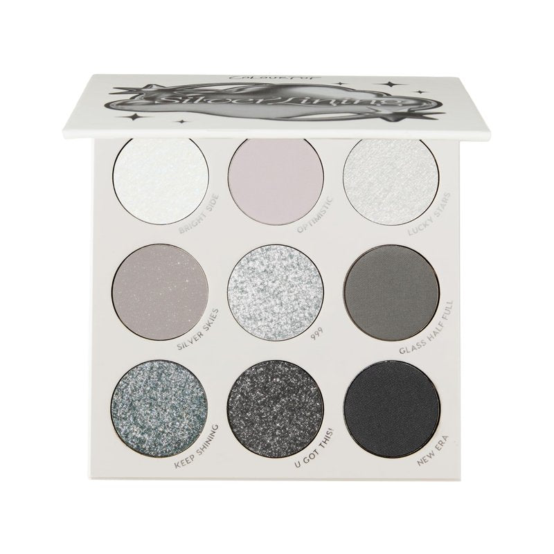 ColourPop Silver Lining Eyeshadow Palette - Cool Toned Silver, Grey, White & Black Eyeshadow Palette with Matte & Glitter Finishes - High-Pigment Smokey Eye Makeup with Longwear Formula (0.3 oz)