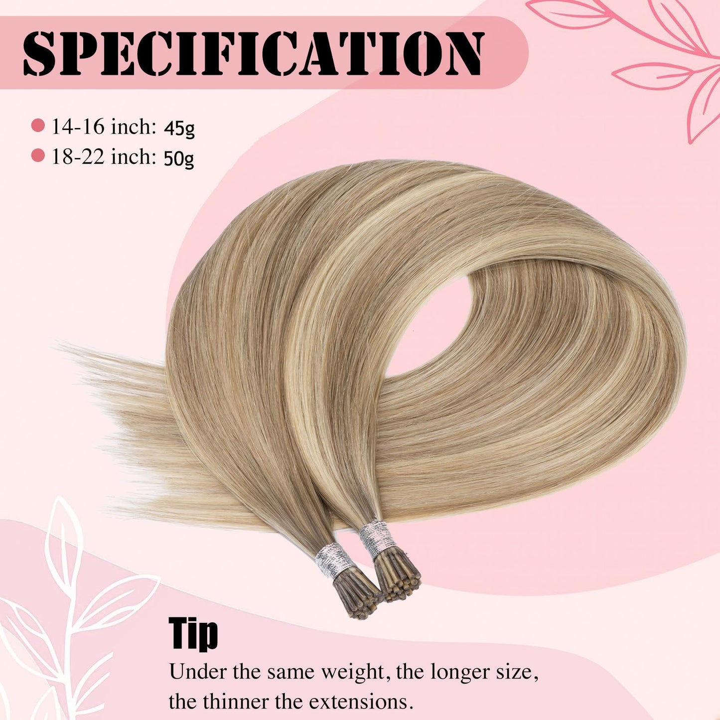 Itip Human Hair Extensions 14inch Thick Straight Invisible Itip Microbead Extensions Highlighted Blonde Cold Fushion 45g I Tip Hair Extensions Human Hair Microlink