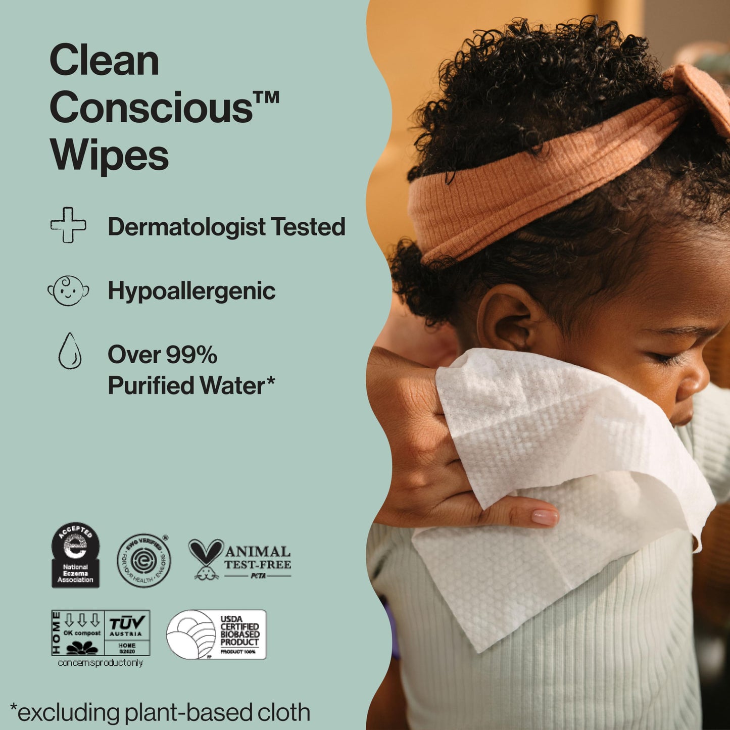 The Honest Company Hypoallergenic Multi-Use Baby Wipes for Sensitive Baby Skin, Pattern Play, 10 Count