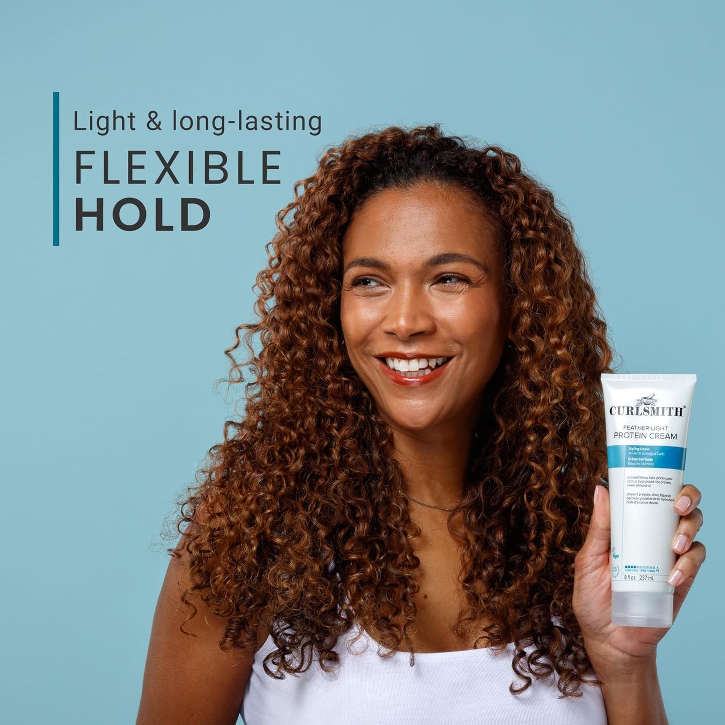 Feather Light Protein Cream - Flexible Hold Curl Cream for All Curl Types | Vegan & Cruelty-Free (8 oz)