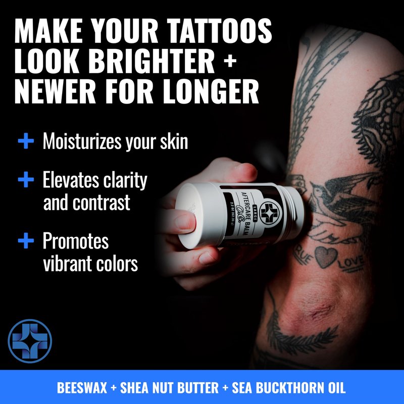 Saniderm Original Tattoo Aftercare Balm - Large (2.2 oz) – Petroleum-Free, Fragrance-Free Natural Tattoo Moisturizer Made with Hydrating Shea Butter – Heals New Tattoos, Rejuvenates Old Tattoos