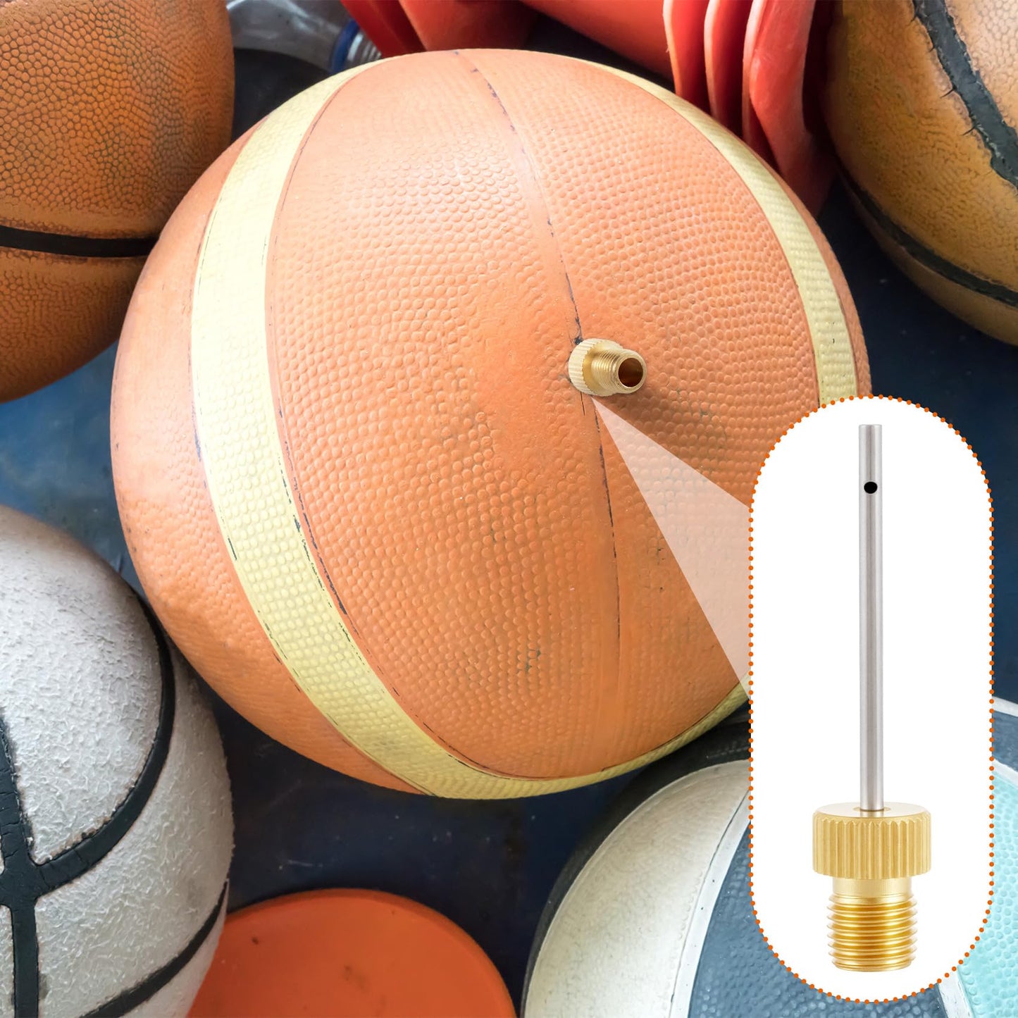 Winsyison 12pcs Ball Pump Needles, Stainless Steel Air Pump Inflation Devices Accessories, Air Inflator Needles Pins for Basketball Football Volleyball- Silver