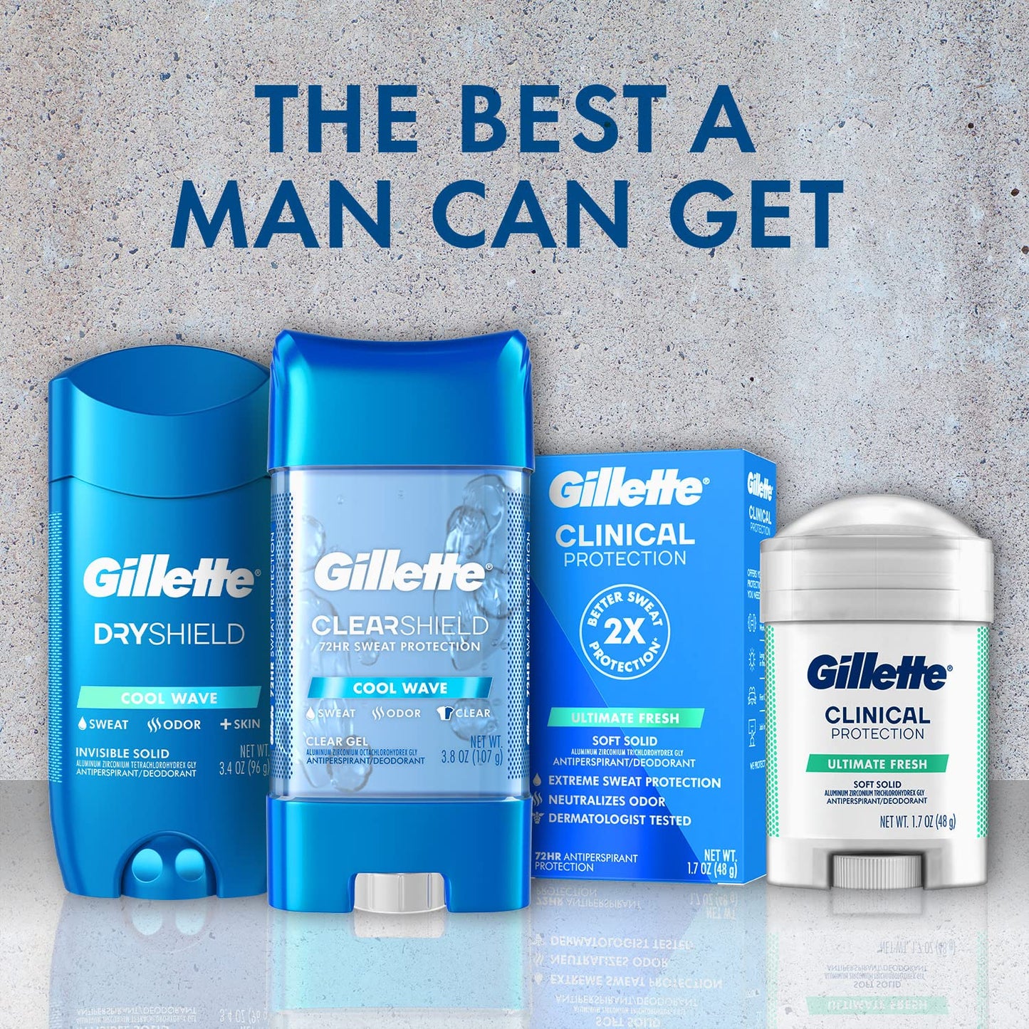 Gillette Clear Gel Anti-Perspirant & Deodorant - Long-Lasting Freshness | Pack of 6