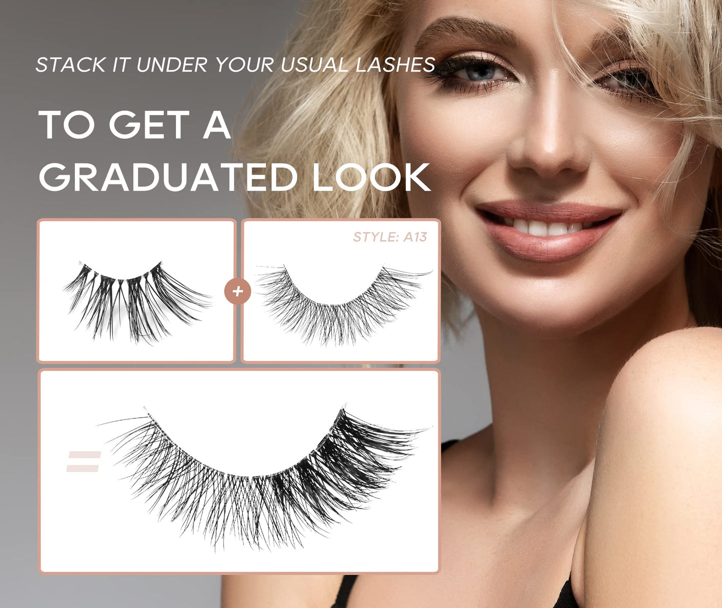 Onlyall Natural Lashes Half Lashes Natural Look False Wispy Eyelashes Clear Band Lashes Pack 3D Faux Mink Lashes 7 Pairs C03