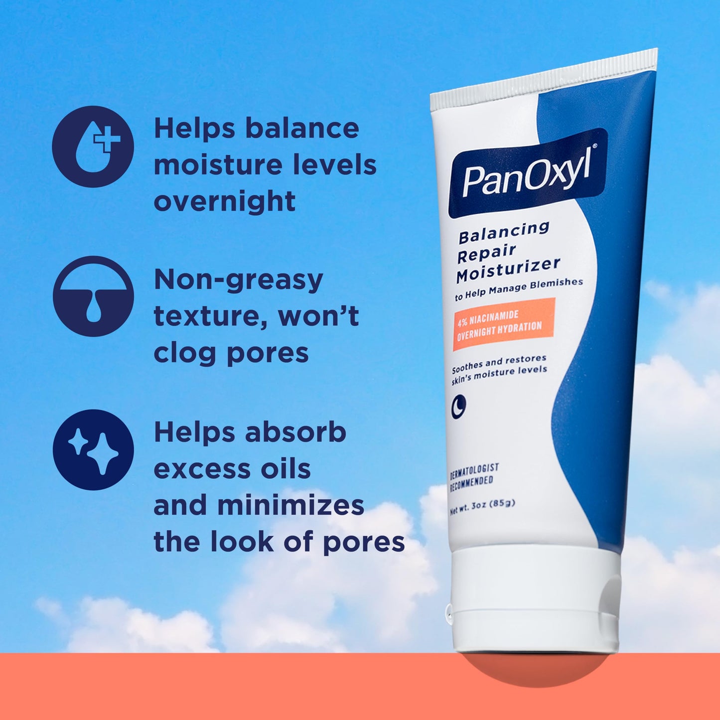 PanOxyl Wash and Moisturize Duo Bundle – Creamy Acne Wash 4% Benzoyl Peroxide, Balancing Repair Moisturizer 4% Niacinamide