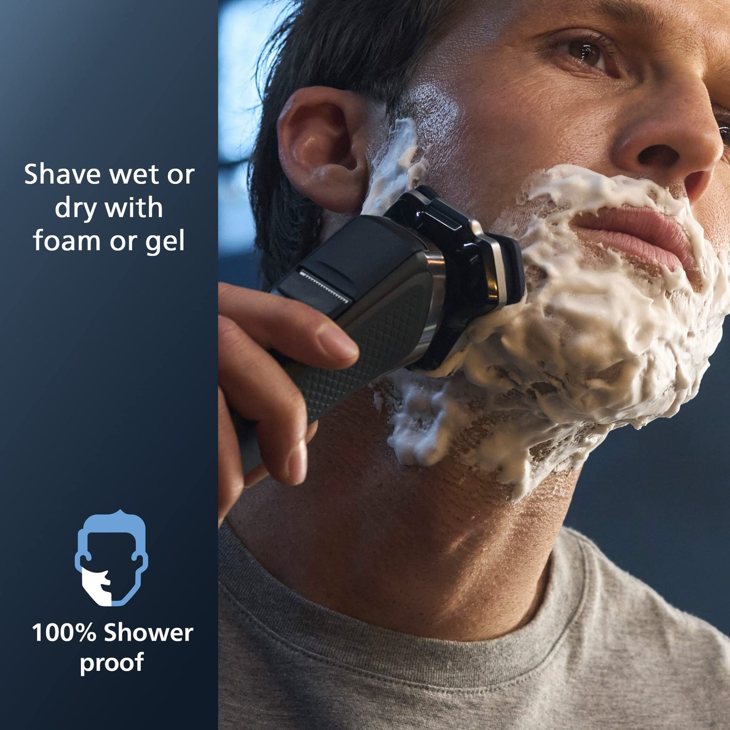 Philips Norelco Shaver 7300, Rechargeable Wet & Dry Electric Shaver with SenseIQ Technology, Pop-up Trimmer, Charging Stand, Click-on Nose Trimmer, & Travel Case, S7887/92
