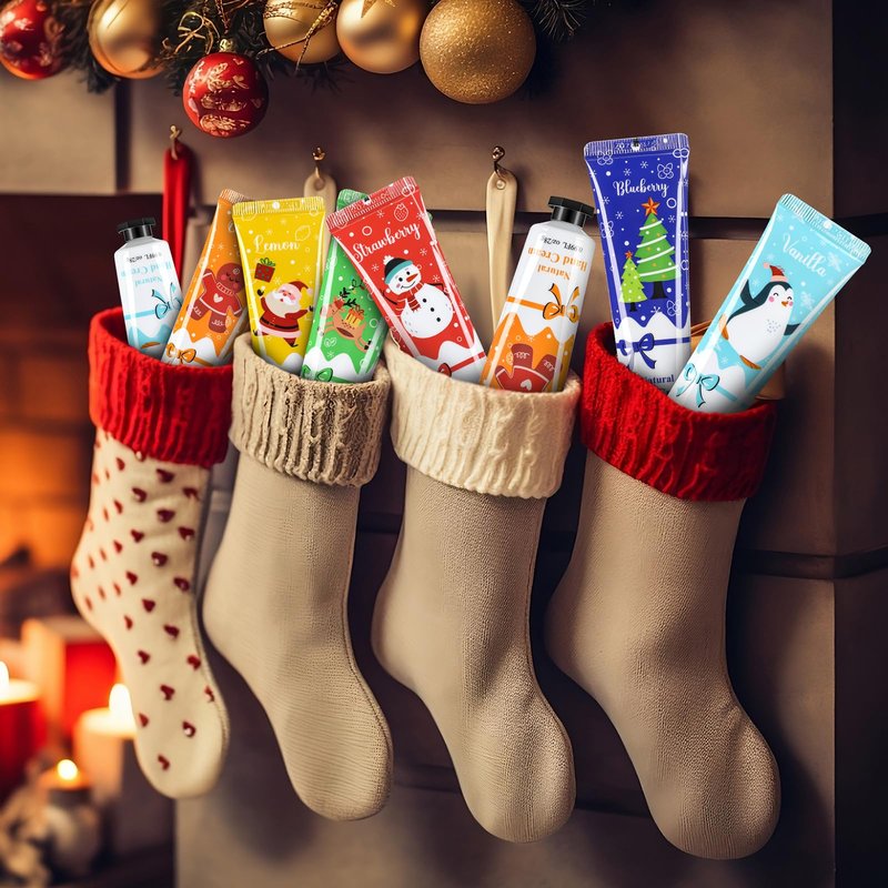 Heigble 60 Pcs Christmas Gifts Hand Cream Bulk for Women Shea Christmas Hand Lotion for Dry Skin Travel Hand Cream Bulk for Men Women Christmas Gift Stocking Stuffers, 6 Different Fragrances