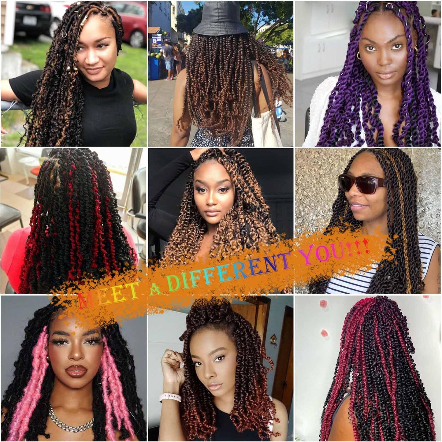 Passion Twist Hair 24 Inch 7 Packs Black Water Wave Crochet Hair for Passion Twists Long Bohemian Braiding Protective Style Hair Extensions, Tangle Free, No odor, Skin Friendly (24 Inch 7 Packs,1B#)