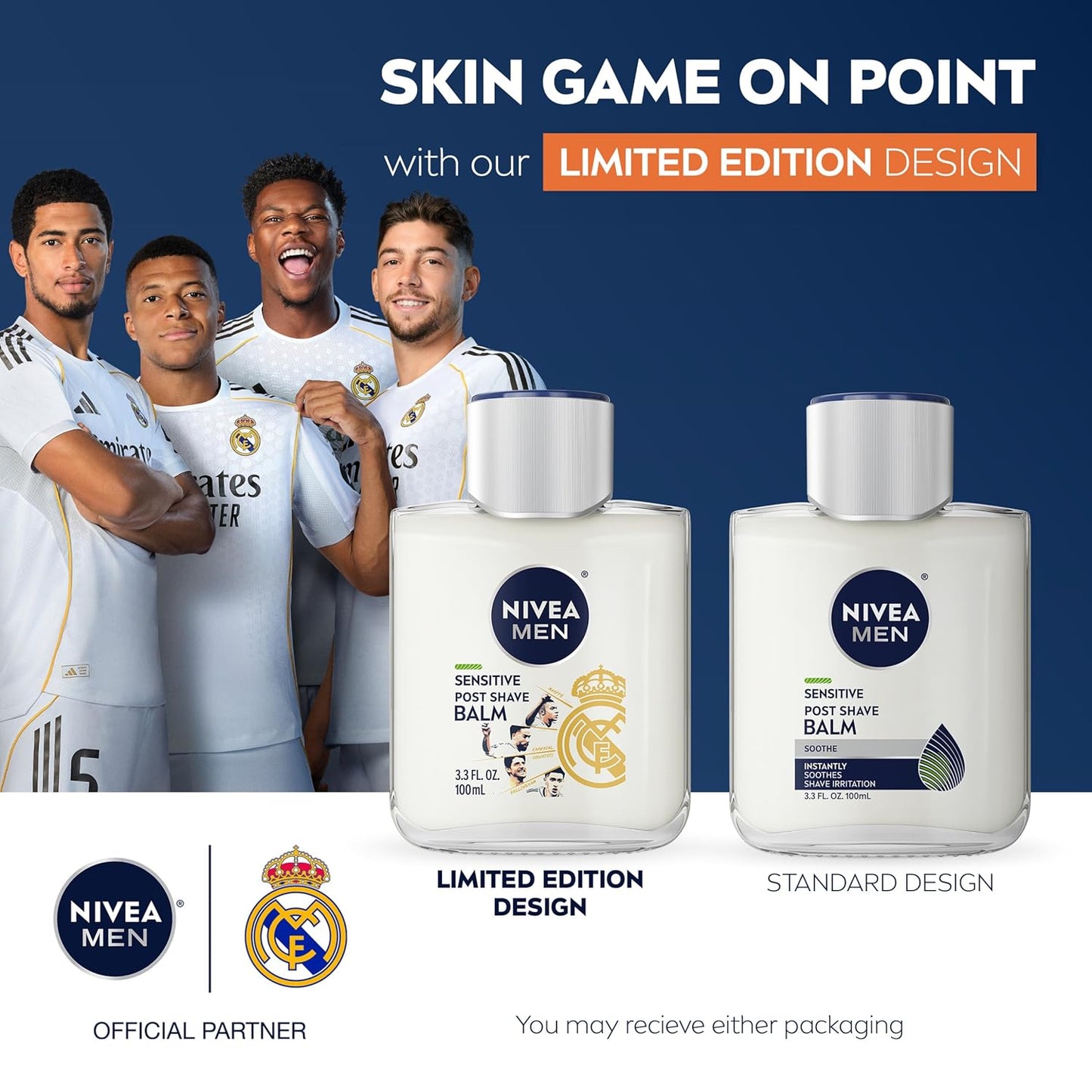 NIVEA MEN Post Shave Balm for Sensitive Skin - Alcohol Free, VitaminPro Complex | 3.3 Fl Oz