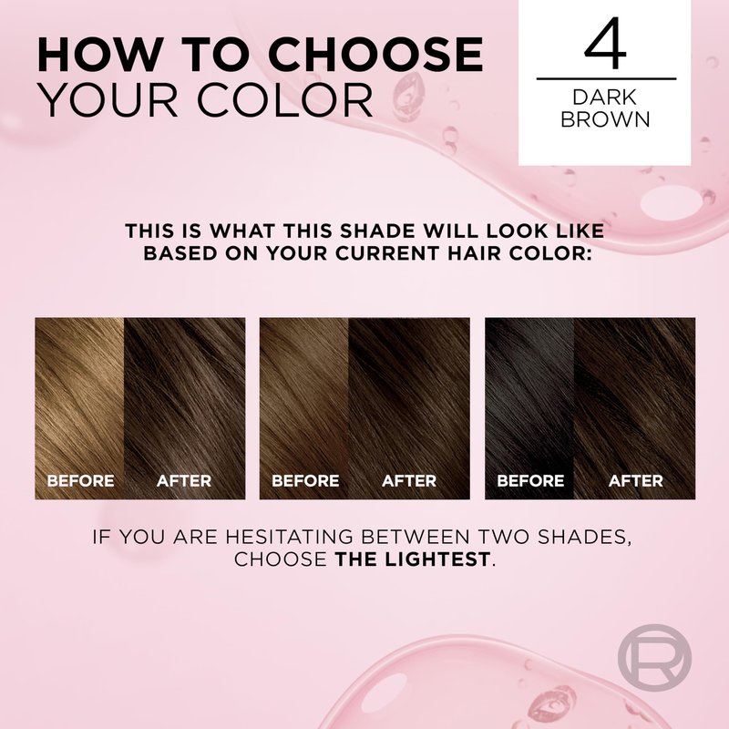 L'Oreal Paris Excellence Crème Permanent Hair Dye, Triple Care Hair Color with Hyaluronic Acid for 100% Gray Coverage, 4 Dark Brown, 1 Kit (Pack of 2) (Packaging May Vary)