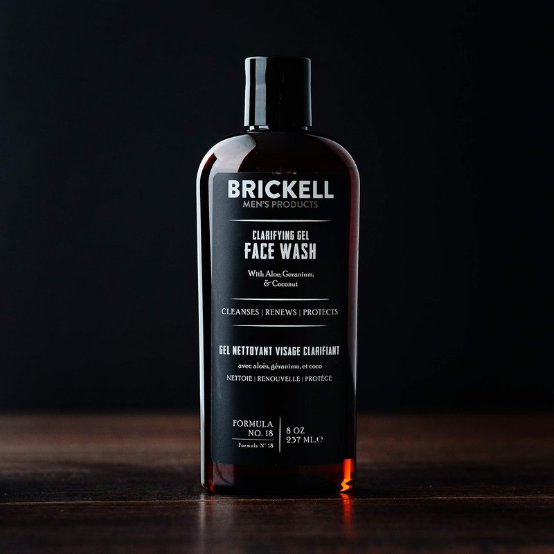 Brickell Men's Clarifying Gel Face Wash - Foaming Daily Cleanser with Aloe & Coconut | 8 Ounce
