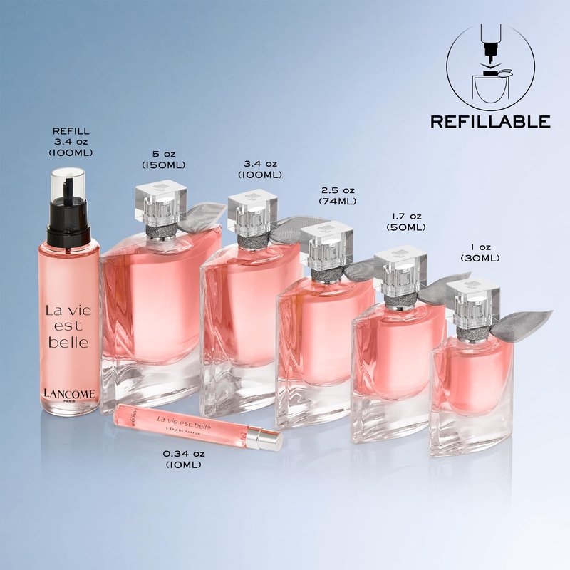 Lancôme La Vie Est Belle Eau de Parfum - Long Lasting Fragrance with Notes of Iris, Earthy Patchouli, Warm Vanilla & Spun Sugar - Floral & Sweet Women's Perfume, 5 Fl Oz