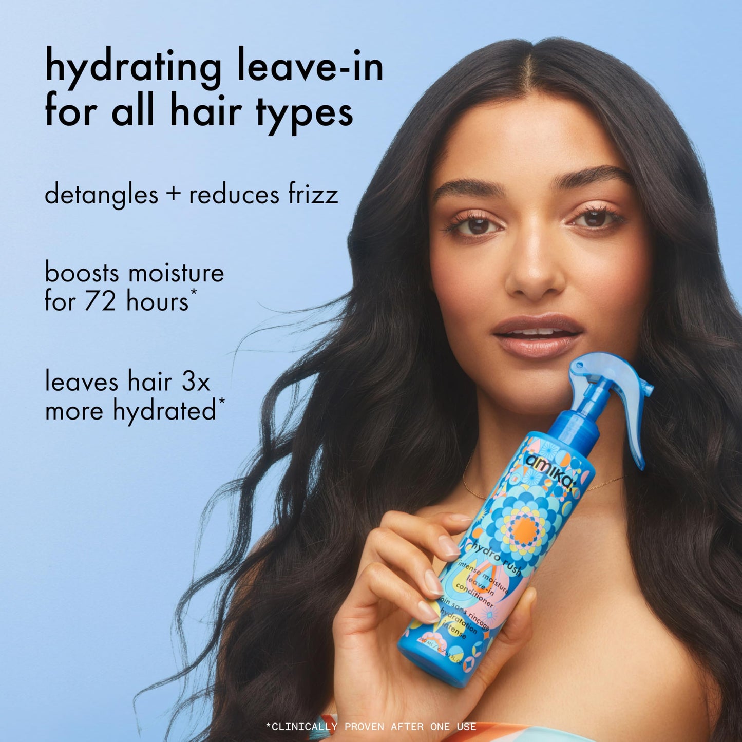 amika Hydro Rush Intense Moisture Leave-In Conditioner with Hyaluronic Acid