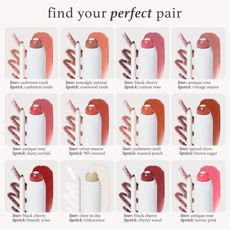 Julep Tinted Lip Balm & Retractable Lip Liner Set - Almond Nude | Long-Lasting Creamy Formula