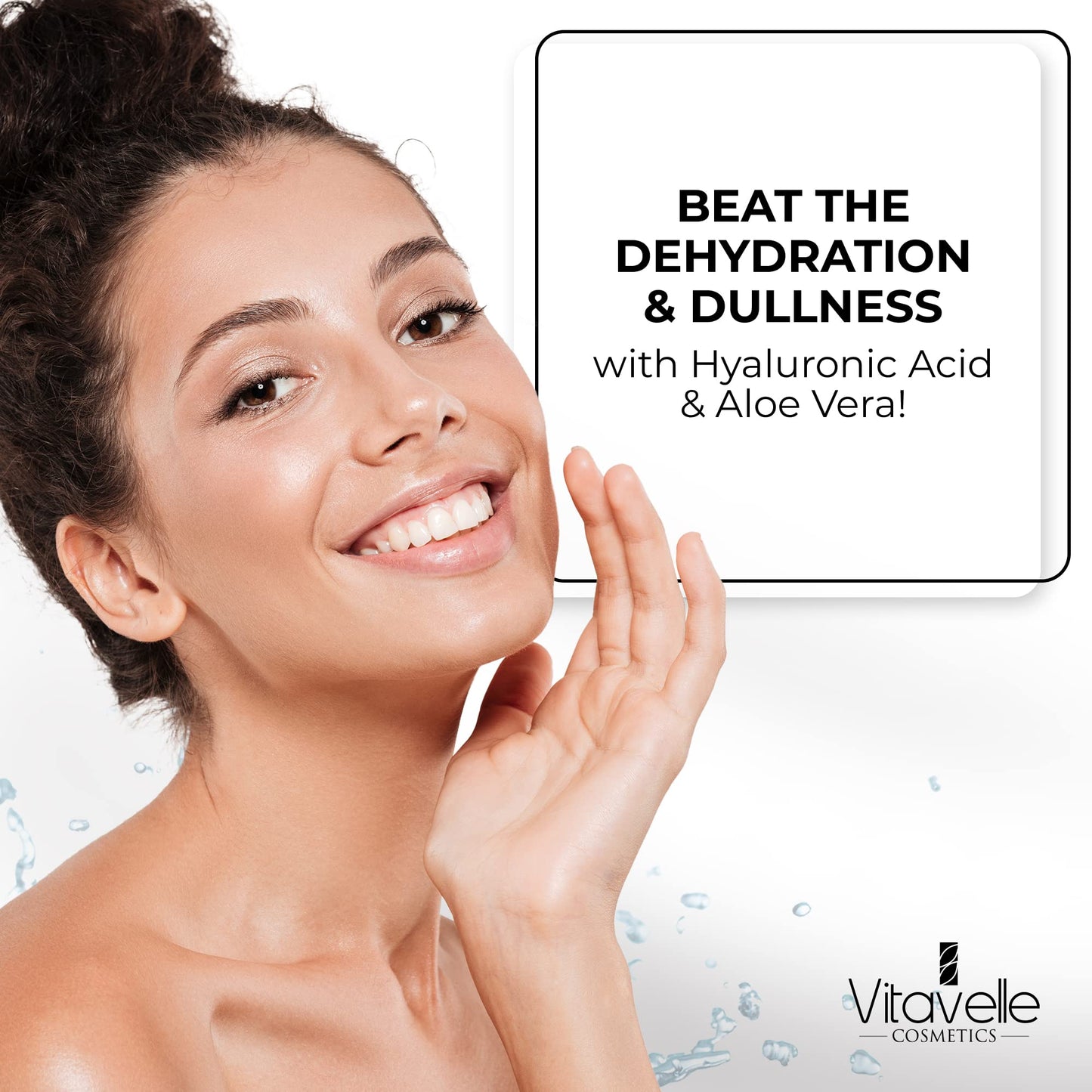 VITAVELLE Hyaluronic Acid Serum with Aloe Vera – Lightweight Hydrating Facial Serum for Smooth-Looking Skin (1.69 Fl Oz)