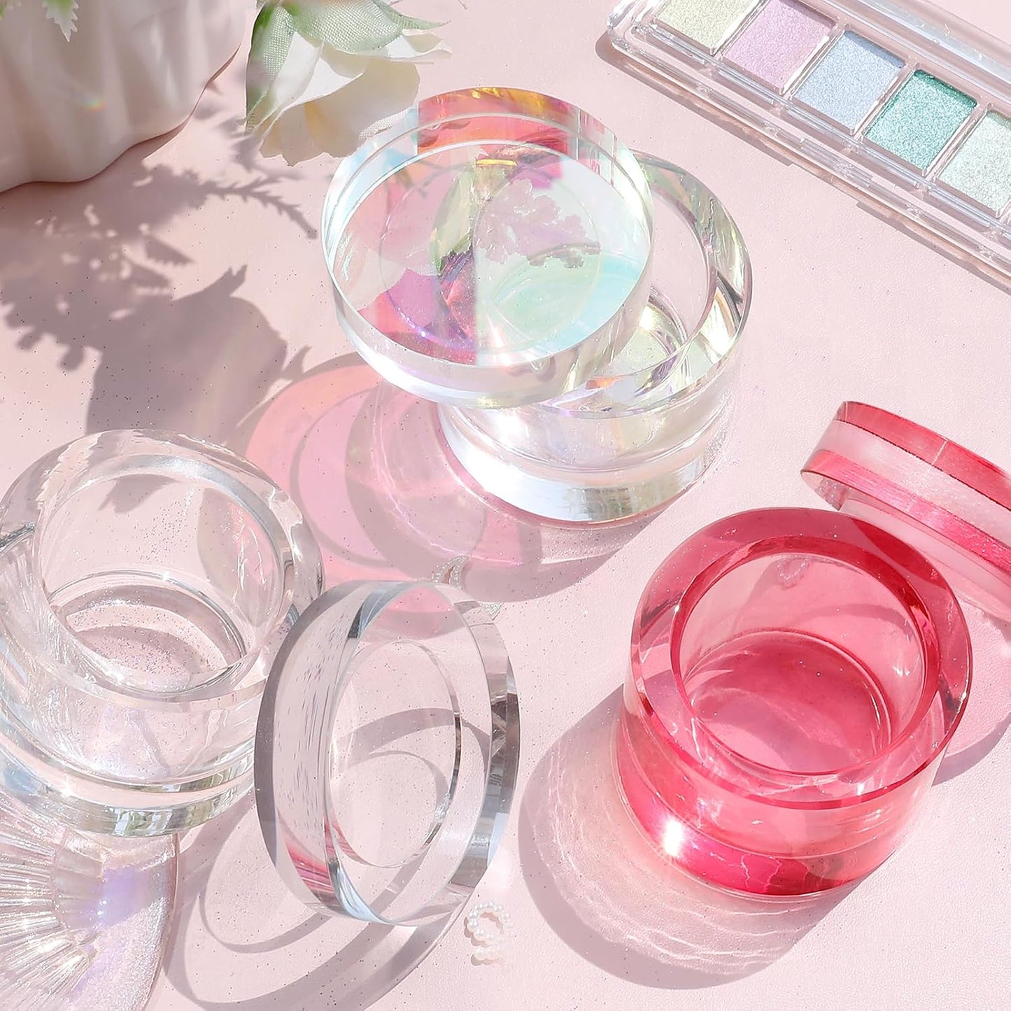 Nail Dappen Dish with Lid - Crystal Monomer Holder for Acrylic Nails | 30ml Glass Cup for Acetone & Liquid