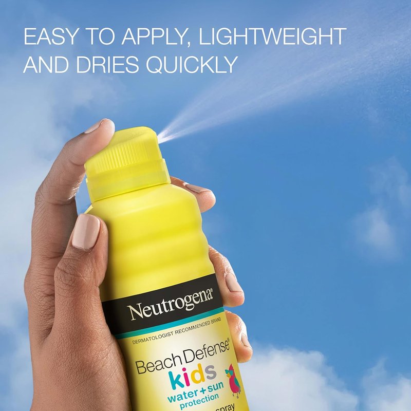 Neutrogena Beach Defense Kids Sunscreen Spray SPF 70 - Water-Resistant & Oxybenzone-Free | 6.5 oz, Pack of 2