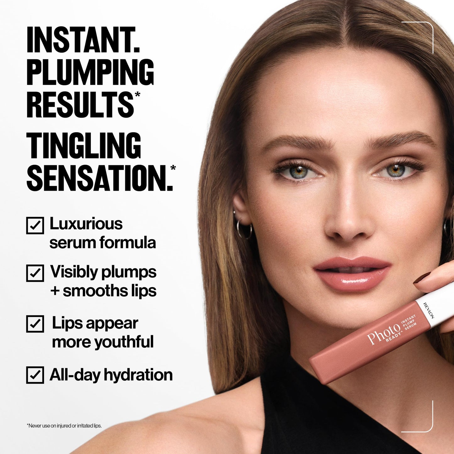 Revlon PhotoReady Instant Plump Serum, Plumping Lip Gloss with Tingling Sensation, Hydrating, Non-Sticky & High Shine Finish, 003 Magically Inflated, 0.25 fl oz