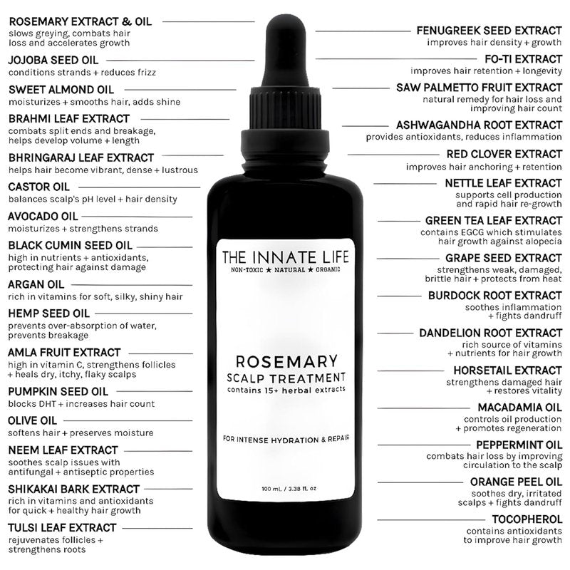 Rosemary Scalp Treatment - Nourishing Rosemary Oil for Stronger Follicles | Hydrate Scalp & Prevent Hair Loss