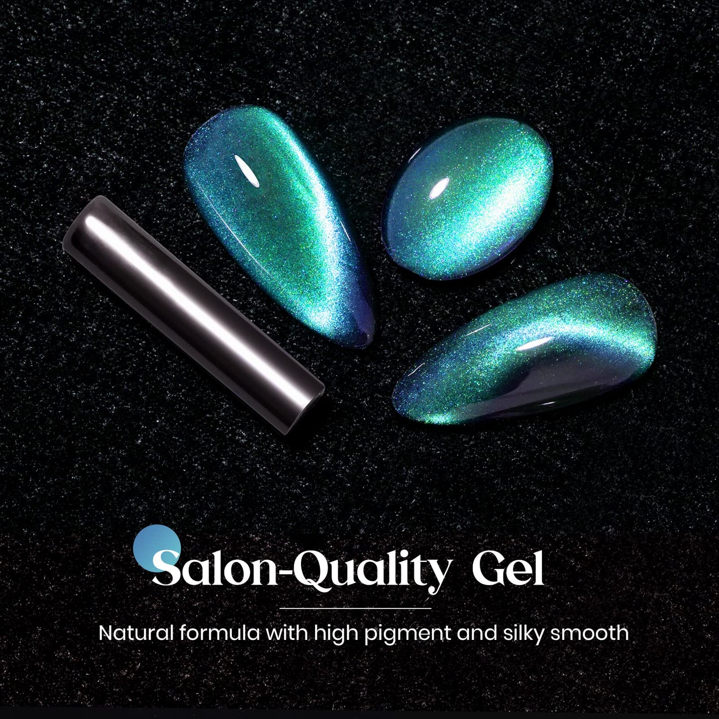 MIZHSE 9D Cat Eye Gel Nail Polish 10ml, Holographic Galaxy Cateye Magnetic Nail Polish Gel, Magic Chameleon Manicure Set 5 Colors