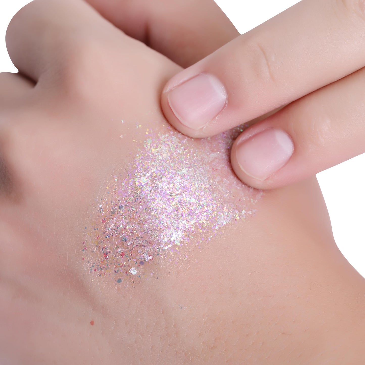 ONLYBETTER Face and Body Glitter, Makeup Paint for Eye Lip Hair, Festival Rave Accessories, Safe for Face, Easy Application & Removal, Silver