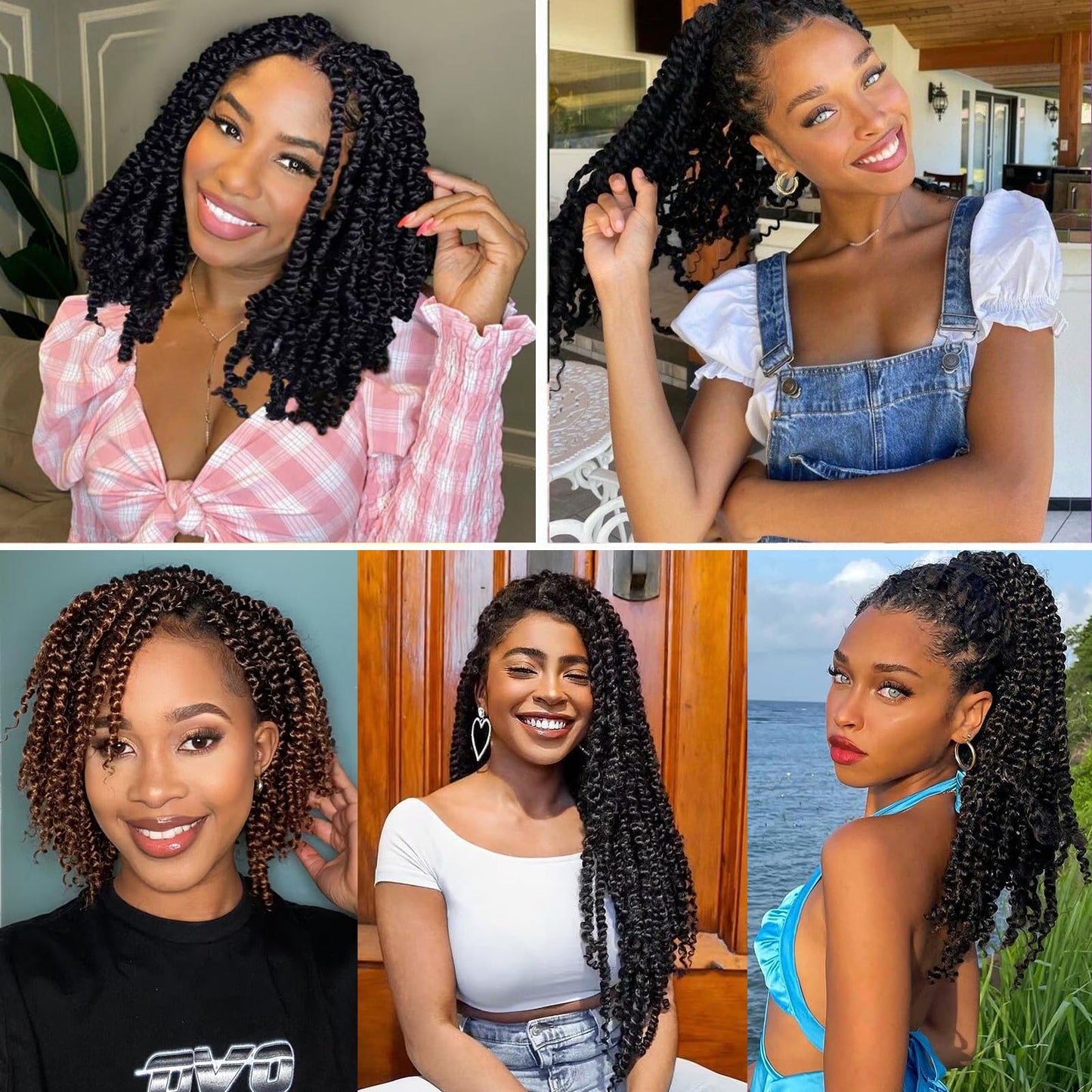 9 Packs Pre-twisted Passion Twist Hair 10 Inch Ombre Brown T1B/30