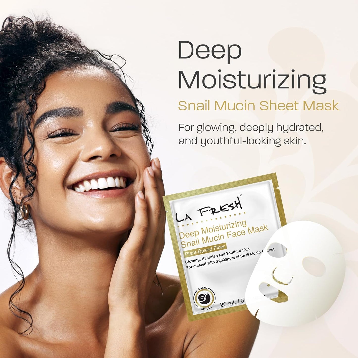 Deep Moisturizing Snail Mucin Sheet Mask - Glow & Hydration | 10 Count