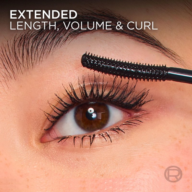 L'Oreal Paris Extensionist Waterproof Mascara, Lengthening, Volumizing, and Curling Formula For a Lash Extension Eye Makeup Look, Waterproof Black