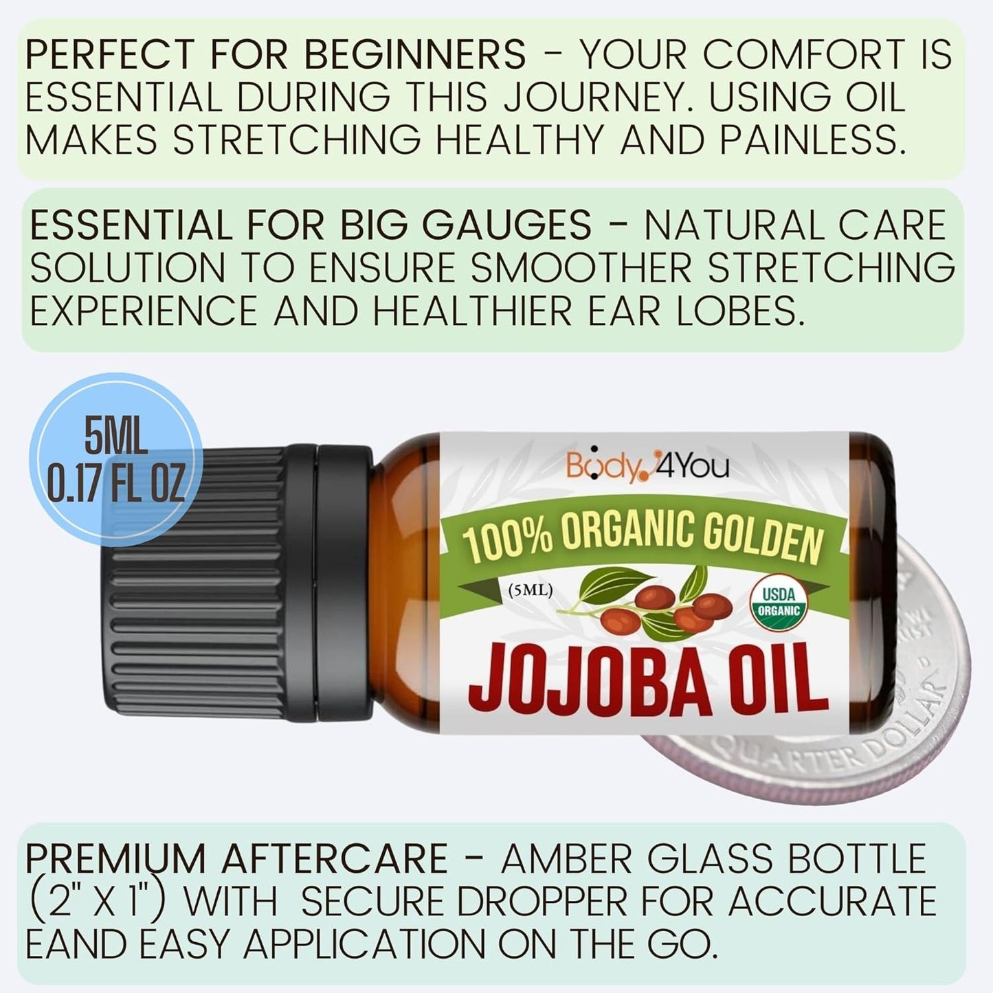 BodyJ4You | 18PC Body Piercing Stone Plugs - Organic Jojoba Oil Aftercare Balm - 24mm (1") Double Flared Tunnels